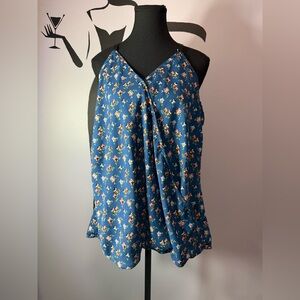 Warehouse Blue Floral Camisole Top. PTP 21